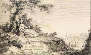 Johann Ludwig Aberli Title leaf of the album 12 landscapes oil